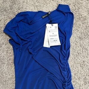 Zara Asymmetrical Dress in Vibrant Blue